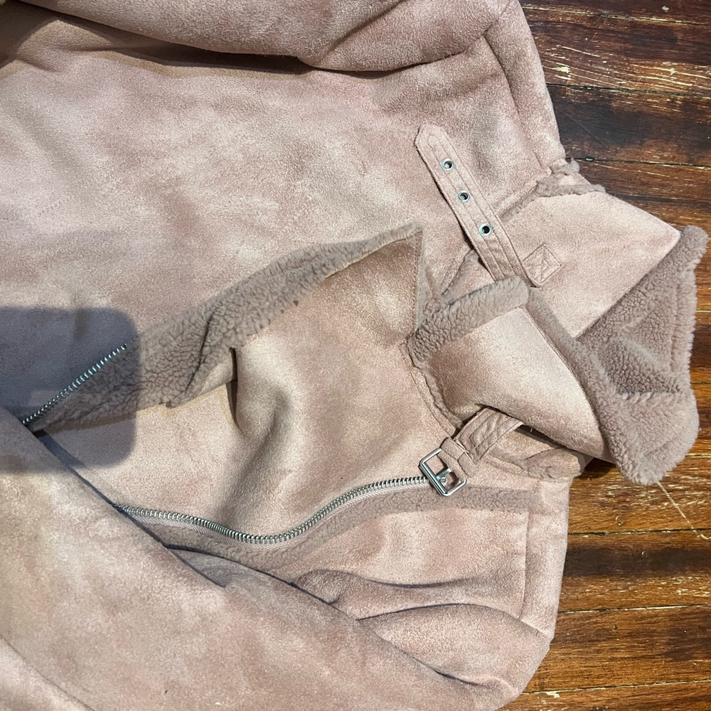 LOFT Faux Suede Sherpa Moto Jacket - Picture 11 of 16